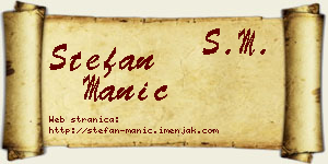 Stefan Manić vizit kartica